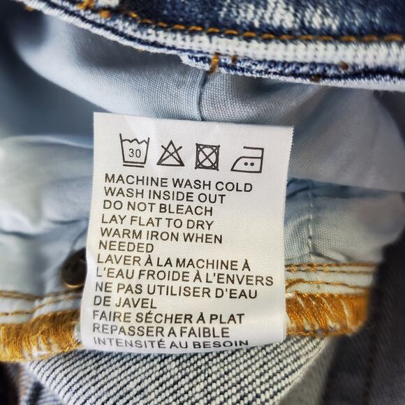 Free People x Sandrine Rose Women's Snow Ripped Jeans Size 29 NWT High Rise Blue - Picture 8 of 9